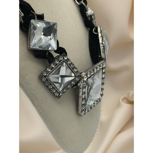 Y2K Couture Statement Necklace – Oversized Crystal Bib - Picture 2 of 5